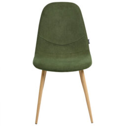 Wyld And Coco Set Of 2 Green Corduroy Armless Dining Chairs - Modern Ergonomic Design - thumbnail 1
