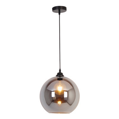 FNX Bathrooms Nile Ip44 E27 Smoky Black Glass Pendant Ceiling Light - Adjustable Drop For Modern Bathrooms & Interiors - image 1