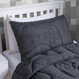 OHS Gaming Duvet Coverless Quilted 7.5 Tog Cover Pillowcase Set, Black - Double - thumbnail 3