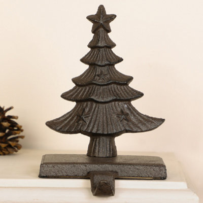 Dibor Antique Brown Christmas Tree Decorative Stocking Hook Fireplace Stocking Holder Christmas Stocking Holder - image 1