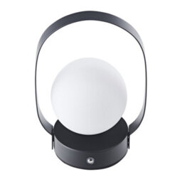 Happy Homewares Matt Black Rechargeable Touch Dimmable Lantern Table Lamp With Frosted Shade - thumbnail 3