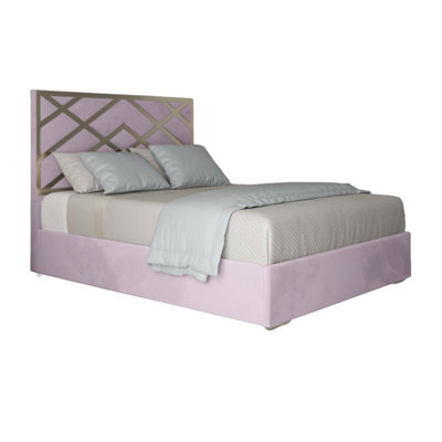 George Upholstered Soft Velvet Metal Designer Bed Frame - image 1