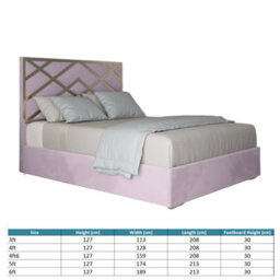 George Upholstered Soft Velvet Metal Designer Bed Frame - thumbnail 5
