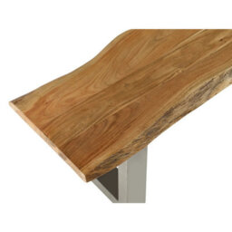 Large Dining Bench Wooden Live Edge With Grey Metal Legs - thumbnail 8