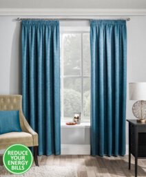 Enhanced Living Matrix Teal 46 X 54 Inch (117X137Cm) Tape Top Thermal Noise Reducing Dim Out Curtains (Pair)