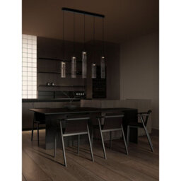 Luminosa Lighting Luminosa Sano Bar Pendant Ceiling Light Matt Black, Moca Brown Triac Dimmable Led 18W 1080Lm 3000K - thumbnail 2