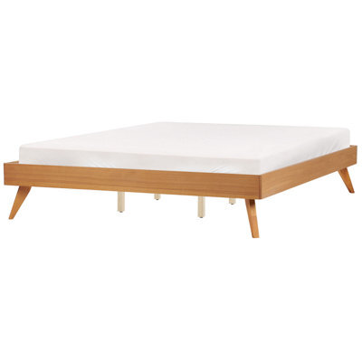Beliani Bed Without Headboard Berric 180 X 200 Cm (Eu Super King) Natural Ash Wood - image 1