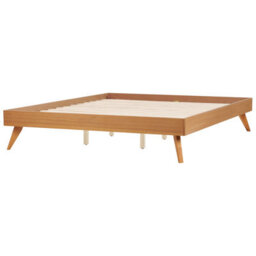 Beliani Bed Without Headboard Berric 180 X 200 Cm (Eu Super King) Natural Ash Wood - thumbnail 4