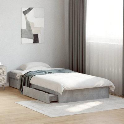 Berkfield Bed Frame With Drawers Without Mattress Concrete Grey 90X200 Cm - image 1