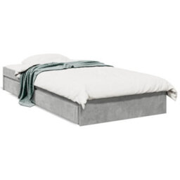 Berkfield Bed Frame With Drawers Without Mattress Concrete Grey 90X200 Cm - thumbnail 2