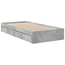 Berkfield Bed Frame With Drawers Without Mattress Concrete Grey 90X200 Cm - thumbnail 6