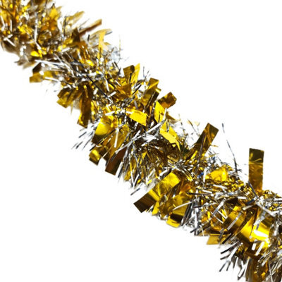 HSD Chunky Gold & Silver Tinsel Garland - 2M (6.5Ft), Festive Christmas & Party Decoration, Mantel & Home Decor - image 1