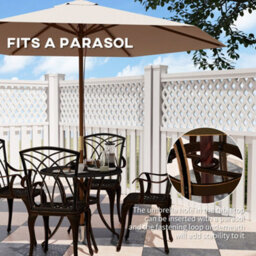 Wyld Haus Sake 4-Seater Bronze Cast Aluminium Garden Dining Set - Round Table 85Cm With 50mm Parasol Hole And 4 Matching Chairs - thumbnail 5
