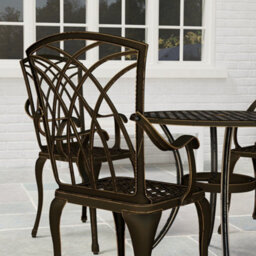Wyld Haus Sake 4-Seater Bronze Cast Aluminium Garden Dining Set - Round Table 85Cm With 50mm Parasol Hole And 4 Matching Chairs - thumbnail 8