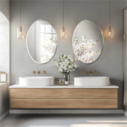 Artloge 50X70Cm High Definition Frameless Oval Wall Mirror For Bathroom Vanity,bevel Edge - thumbnail 8