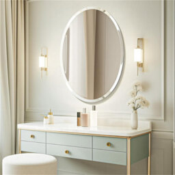 Artloge 50X70Cm High Definition Frameless Oval Wall Mirror For Bathroom Vanity,bevel Edge - thumbnail 7