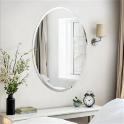 Artloge 50X70Cm High Definition Frameless Oval Wall Mirror For Bathroom Vanity,bevel Edge - thumbnail 6