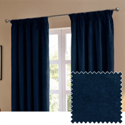 furn. Furn The Ultimate Velvet Blackout Pencil Pleat Curtain Pair, Royal, (W) 229 X (D) 137Cm