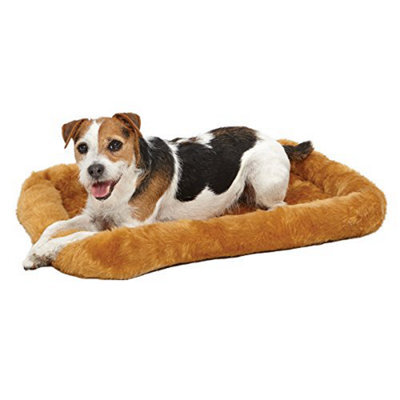 Midwest Homes For Pets Quiettime Dog Bed - Cinnamon Faux Fur Bolster, -Soft And Machine Washable, Fits 61 Cm Crates Carriers