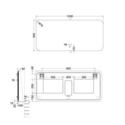 Plum&clay Vermont Led Illuminated Black Bathroom Backlit Mirror (H)550mm (W)1200mm - thumbnail 3