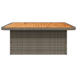 Walplus Garden Table Grey 110X110X71 Cm Poly Rattan And Acacia Wood - thumbnail 6
