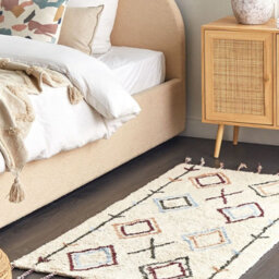 Wyld And Coco Hand-Tufted Multicolour Cotton Area Rug, 80 X 150 Cm, Beige Geometric Design - thumbnail 2