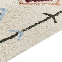 Wyld And Coco Hand-Tufted Multicolour Cotton Area Rug, 80 X 150 Cm, Beige Geometric Design - thumbnail 3