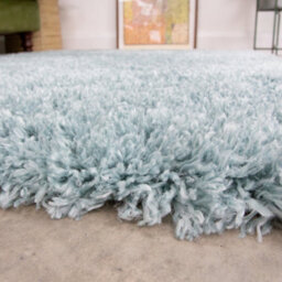 Loomed Super Soft Duck Egg Blue Shaggy Area Rug 80X150Cm - thumbnail 4