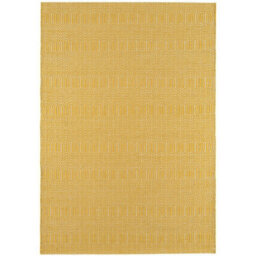 Modern Rug, Handmade Wool Rug For Livingroom, Easy To Clean Cotton Geometric Rug, 4mm Thick Mustard Rug-100Cm X 150Cm - thumbnail 1