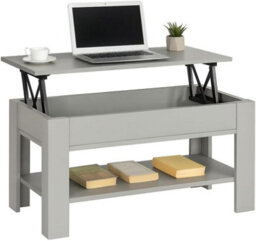 Home Treats Wooden Coffee Table Grey Lifting Space Saving Storage Compartment - thumbnail 6