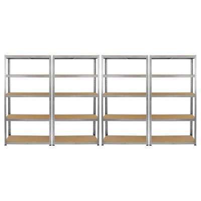 MonsterShop Monster Racking 4 X Garage Shelving Units Workshop Boltless Shelving, 175Kg/shelf, 90 X 30 X 180Cm, 5 Tier Galvanised Storage Bays - image 1