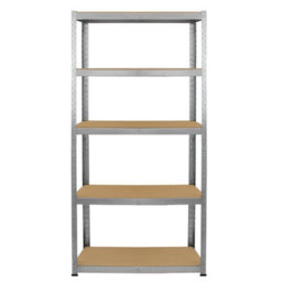 MonsterShop Monster Racking 4 X Garage Shelving Units Workshop Boltless Shelving, 175Kg/shelf, 90 X 30 X 180Cm, 5 Tier Galvanised Storage Bays - thumbnail 3