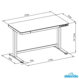 Dellonda Oak Electric Adjustable Standing Desk With Usb & Drawer, 1200 X 600mm - thumbnail 4
