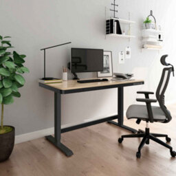 Dellonda Oak Electric Adjustable Standing Desk With Usb & Drawer, 1200 X 600mm - thumbnail 3