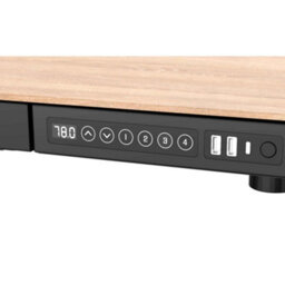 Dellonda Oak Electric Adjustable Standing Desk With Usb & Drawer, 1200 X 600mm - thumbnail 2