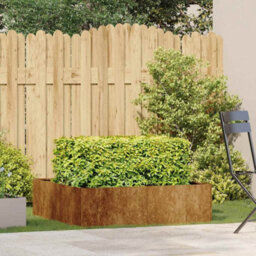 Berkfield Planter Rusty 100X100X30 Cm Weathering Steel - thumbnail 3