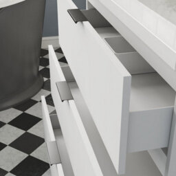 Probaty Bathrooms Vanity Unit Matte White Mdf,600X385X850mm,wall Mounted,3 Drawer With Artificial Stone Arc Basin - thumbnail 7