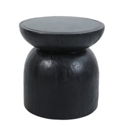 Nordlys Side Table In Black Magnesite Indoor Outdoor Modern Design Style Living Room - thumbnail 1