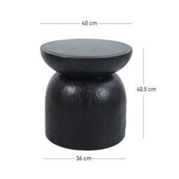 Nordlys Side Table In Black Magnesite Indoor Outdoor Modern Design Style Living Room - thumbnail 6
