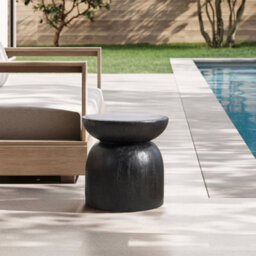 Nordlys Side Table In Black Magnesite Indoor Outdoor Modern Design Style Living Room - thumbnail 4