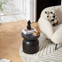 Nordlys Side Table In Black Magnesite Indoor Outdoor Modern Design Style Living Room - thumbnail 7