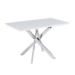 Furniture in Fashion Petra Small Glass Top High Gloss Dining Table In White - thumbnail 2