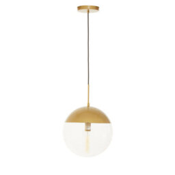 Orsina Polished Gold Frame Pendant Light, Round Drop Light, Suspended Ceiling Lamp, Metal Hanging Pendant Light - thumbnail 1