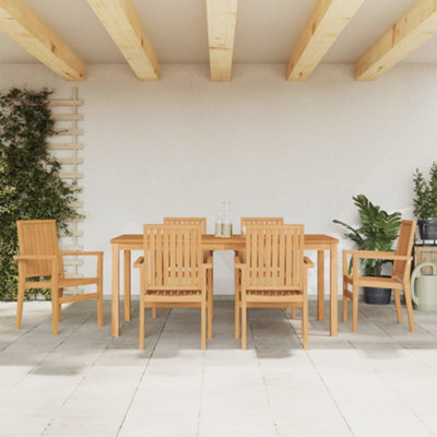 Berkfield 7 Piece Garden Dining Set Solid Wood Teak - image 1