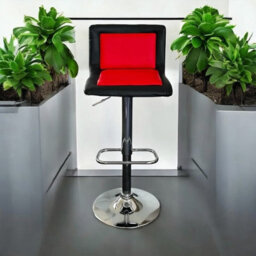 Red & Black Leather Kitchen Bar Stools Be Furniture - thumbnail 1