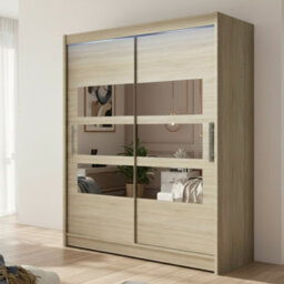 Westa Vii 150 Sliding Door Wardrobe With Mirrors Sonoma With Rgb Led Lights - thumbnail 2