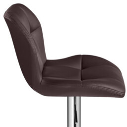 Yaheetech Set Of 2 Brown Modern Faux Leather Adjustable Swivel Bar Stools With Tufted Back And Footrest - thumbnail 6