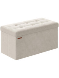 LEDREM Storage Ottoman, Foldable Small Ottoman Foot Rest, 38 X 76 X 38 Cm Foot Stool, Cube Ottoman With Storage - thumbnail 6