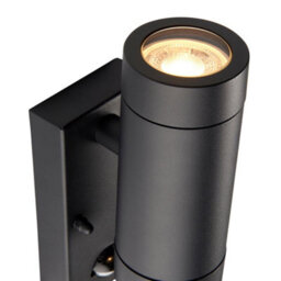 Luminosa Lighting Luminosa Odyssey Pir Motion Sensor Up Down Wall Lamp Satin Black Paint & Clear Glass Ip44 - thumbnail 5