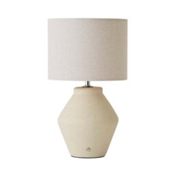 Valuelights Finn Cream Ceramic Rechargeable Table Lamp With Linen Shade - thumbnail 6